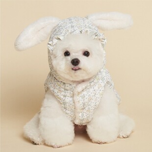 mollypets* 韩国代购meaningless小型犬羽绒服兔耳朵毛绒衣服马甲
