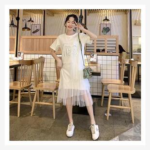連衣裙超仙夏季 學生顯瘦長裙 小個子網紗小飛袖 2025流行裙子女新款