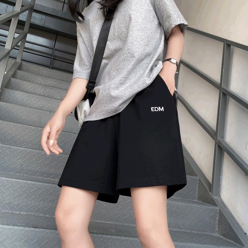 棉质卫衣五分运动短裤女