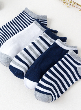 春秋季短袜男百搭新款短浅口船袜男条纹袜子简约韩国短筒男潮sock