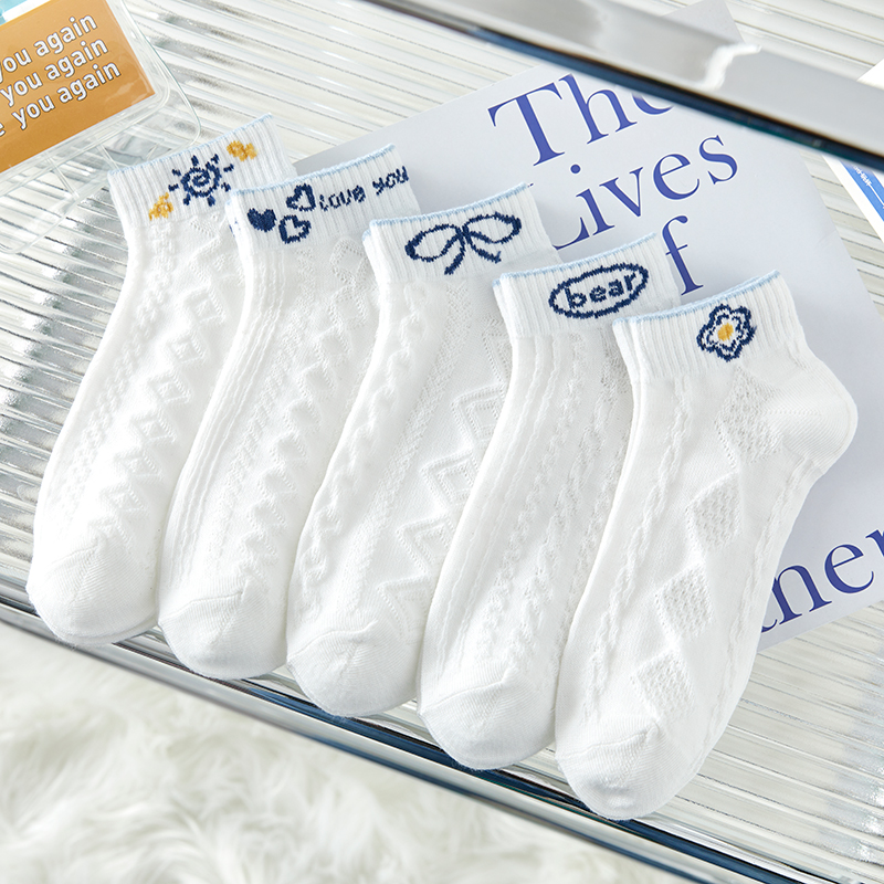 紫卡兔镂空夏季女短袜