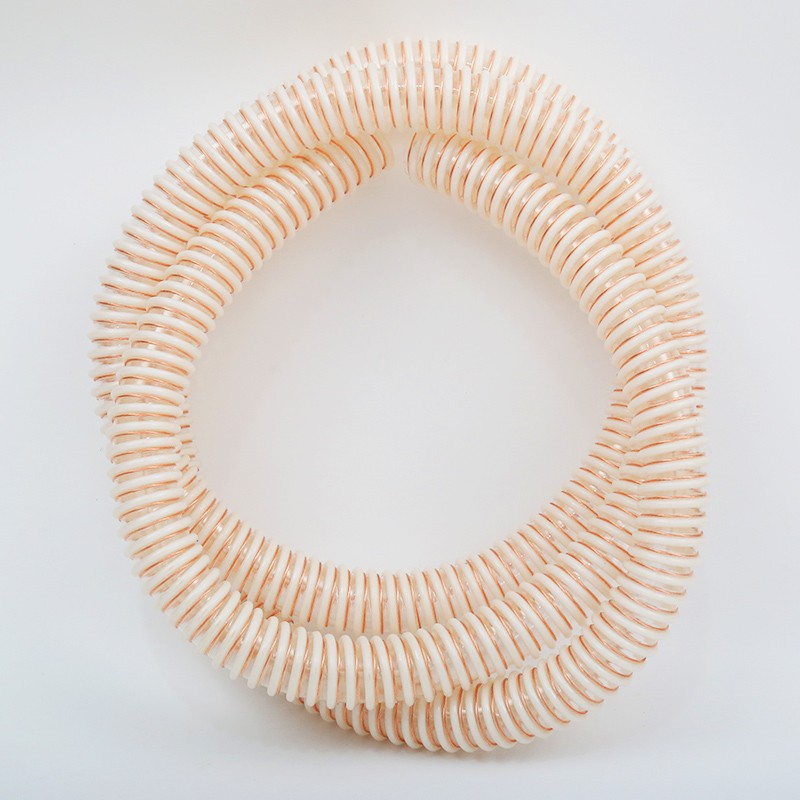 PU防静电软管食品级塑筋增强软管加铜线聚氨酯防排静电波纹管