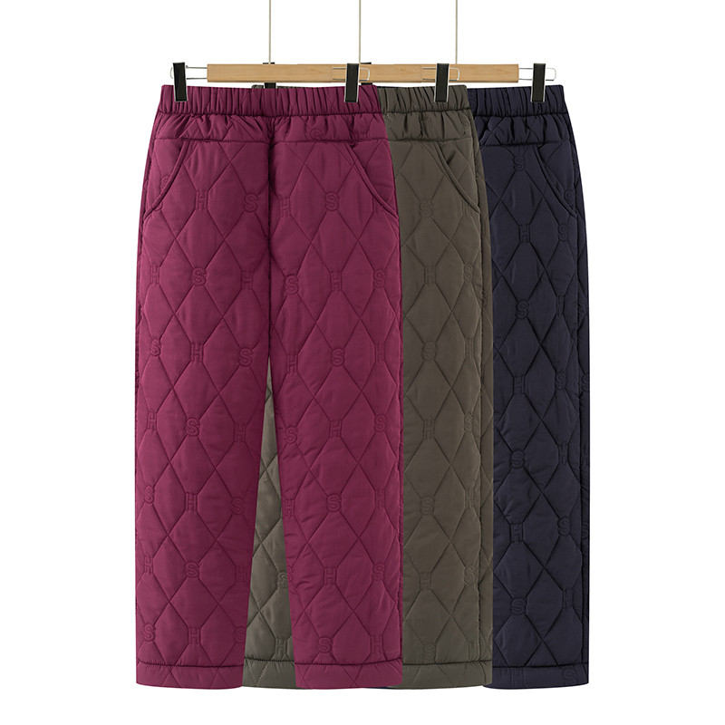 奶奶冬裤加绒加厚棉裤女妈妈高腰夹棉保暖裤子外穿宽松大码老人裤