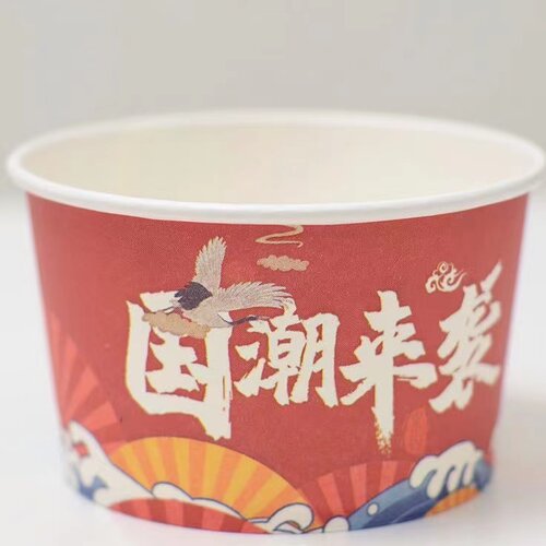 圆形纸4号国潮冷面碗冷面纸碗