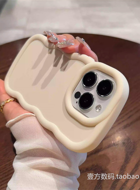 大波浪边古董白色S25适用S24+手机壳S23Ultra肤感S22大孔S20FE马卡龙s21气囊A51女A73软A52硅胶A53防摔A54A55