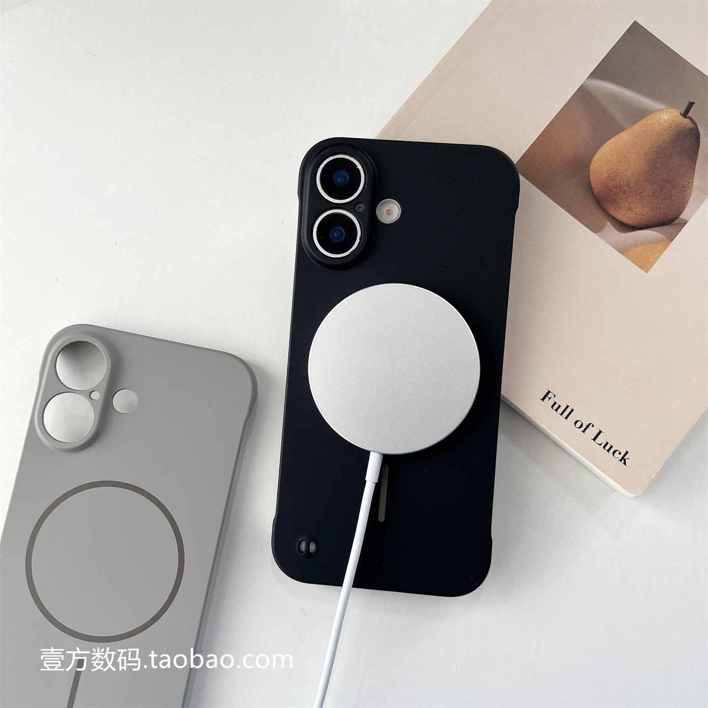 黑色无边框细磁吸PC硬壳适用三星S26手机壳sumsungS25+精孔S24半包S23fe左右不包S22Ultra散热个性简约超薄灰