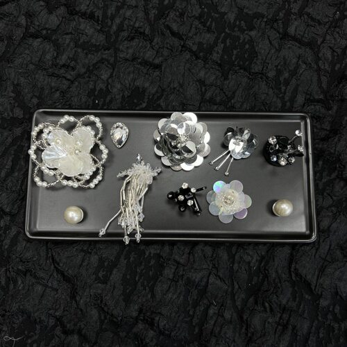 闪钻高级感银色鞋花装饰品