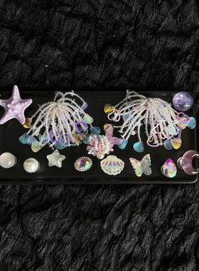 手工串珠兰铃雪团流苏鞋扣编织感浪漫鞋花女小清新度假风鞋配饰