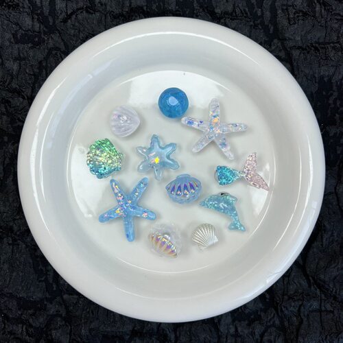 夏日海洋系列鞋花梦幻贝壳海星鞋花洞洞鞋鞋配饰五彩海星游玩神器