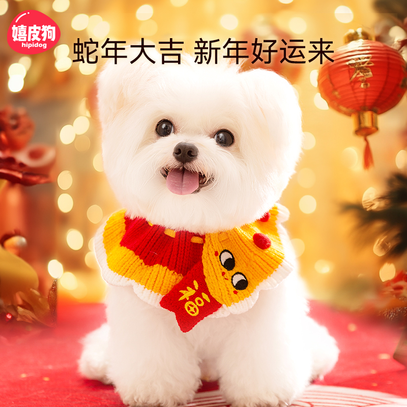 蛇年大吉！宠物新年围巾装饰品~