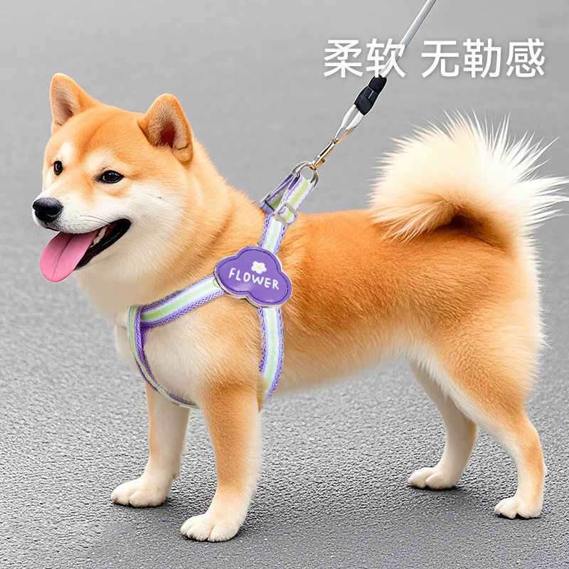 狗狗牵引绳背心式胸背带遛狗绳子牵狗中小型犬柴犬比熊宠物用品