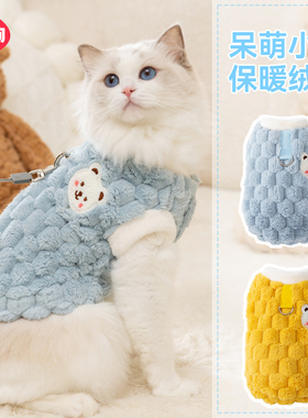 猫咪衣服秋冬装无毛德文猫布偶猫猫的保暖防掉毛冬天宠物小猫衣服