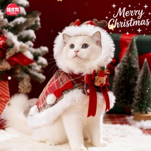 猫咪衣服2025新款冬装德文猫布偶猫暹罗宠物新年小猫衣服圣诞披风
