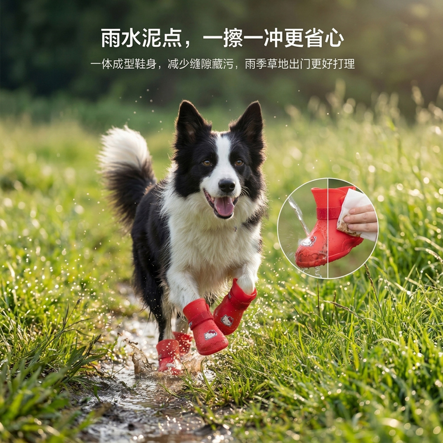 狗狗雨鞋防水防脏泰迪比熊中大型犬小狗鞋子宠物防掉鞋套脚套联名