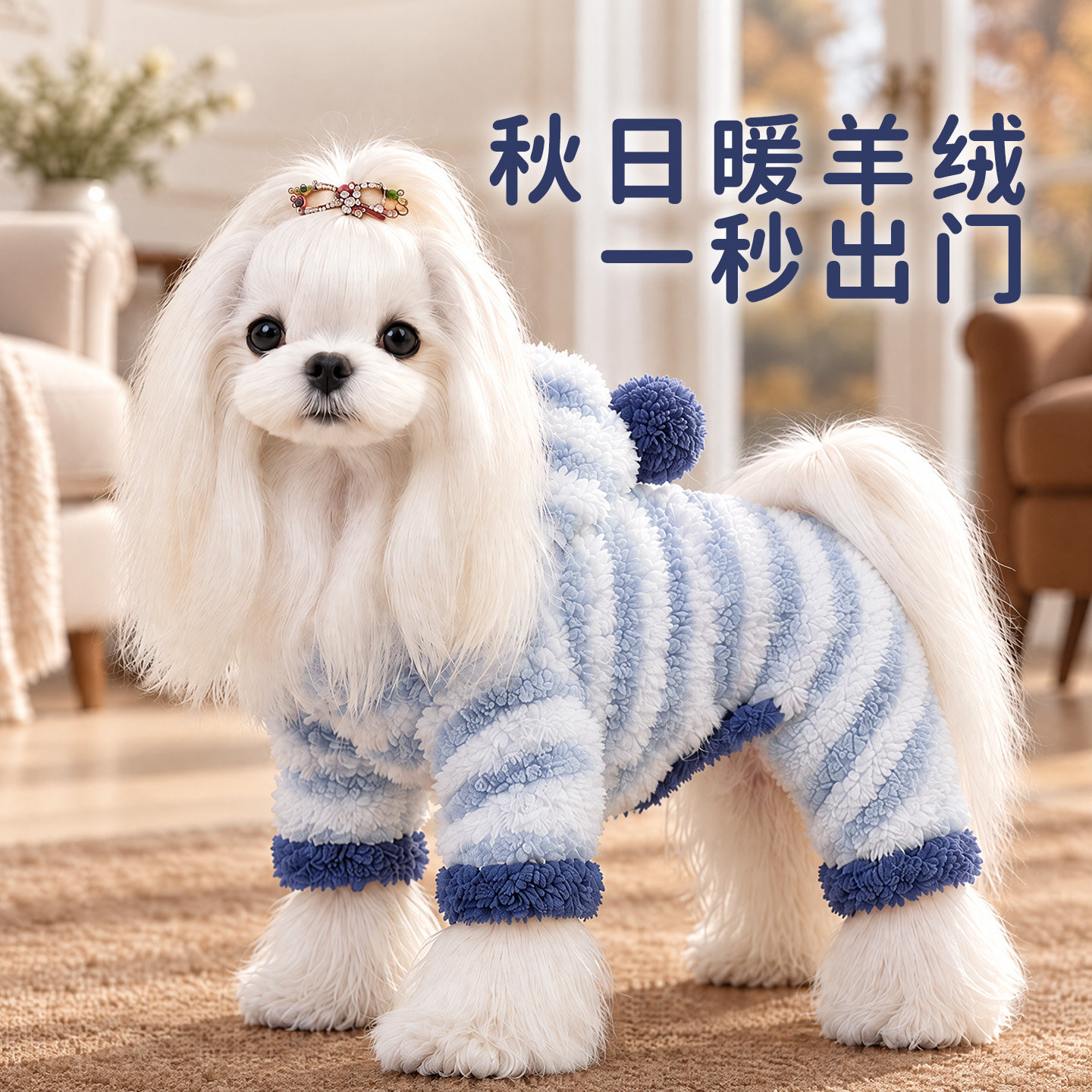 狗狗衣服2026新款秋冬装比熊泰迪雪纳瑞小型犬嬉皮狗宠物四脚绒衣
