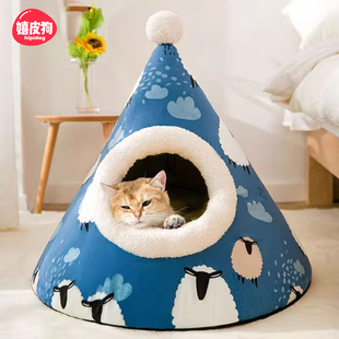 保暖猫房子猫屋四季 猫窝冬季 通用小型犬狗窝泰迪宠物冬天防寒用品