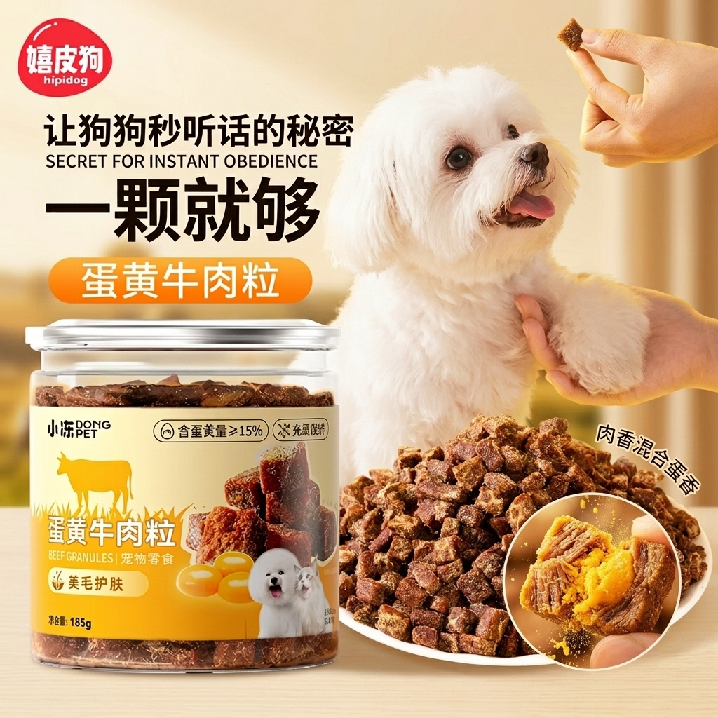 罐装狗狗零食牛肉粒小型犬幼犬泰迪柯基训练奖励磨牙宠物训狗肉干