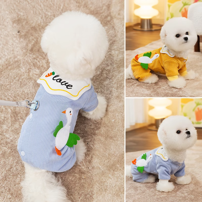 立体小天鹅四脚牵引衣比熊泰迪