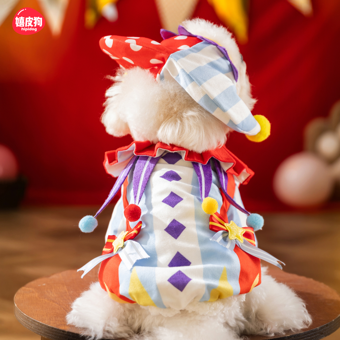 狗狗衣服2025新款冬装比熊泰迪圣诞新年小型犬宠物小狗衣服小丑帽