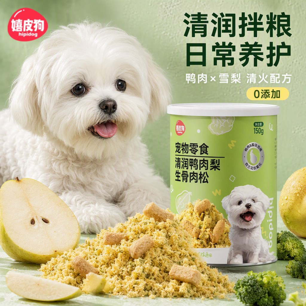 狗狗零食冻干西蓝花雪梨鸭肉松比熊小型犬宠物挑食拌狗粮营养辅食
