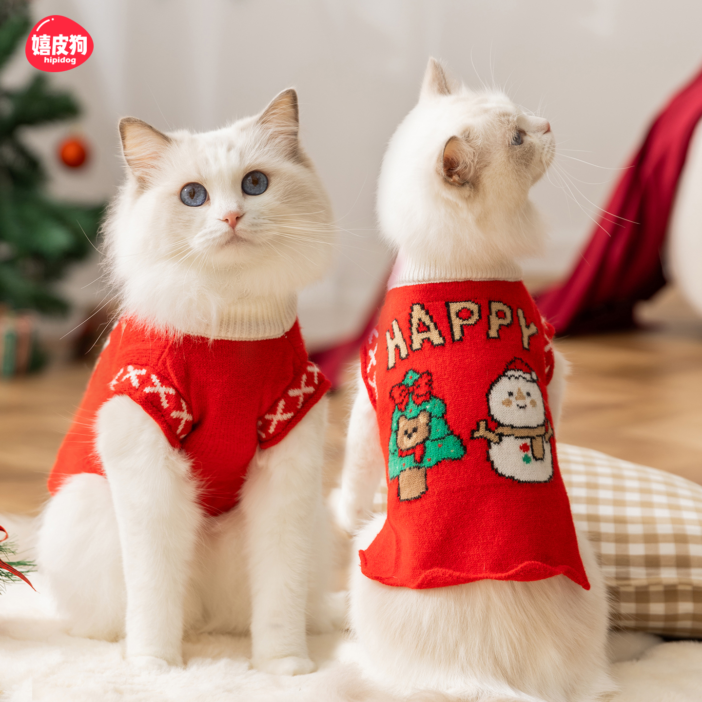 猫咪衣服秋冬装德文猫无毛猫布偶猫暹罗宠物马甲唐装新年小猫衣服