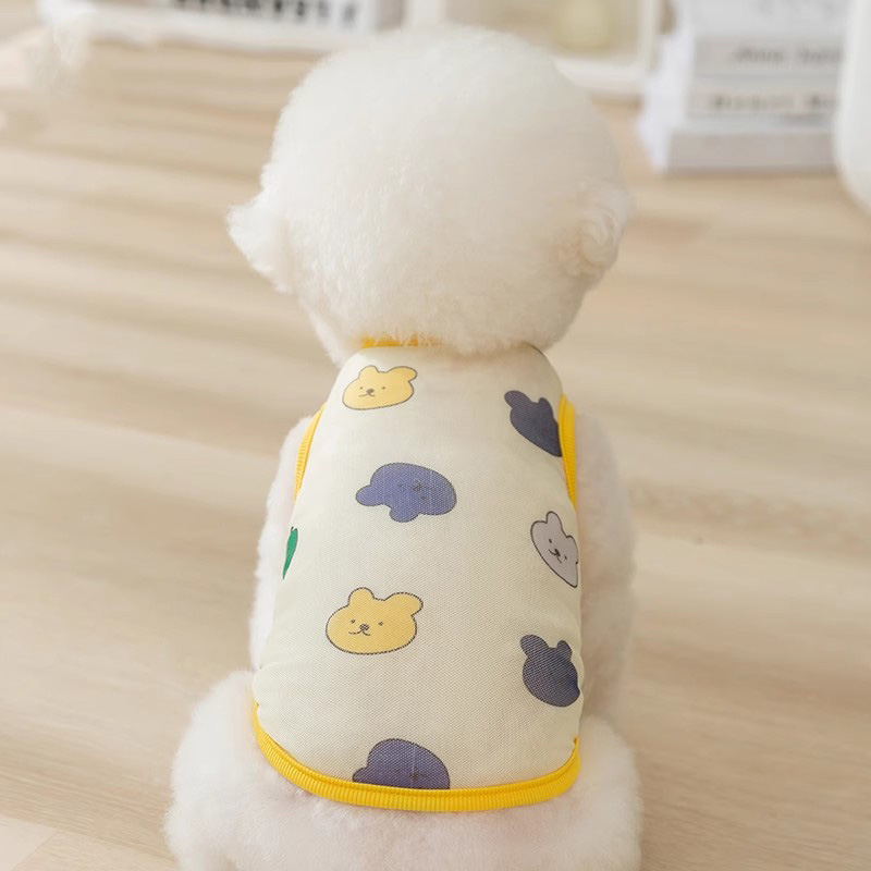狗狗衣服宠物猫咪夏季款小狗泰迪比熊小型幼犬小动物印花网眼背心