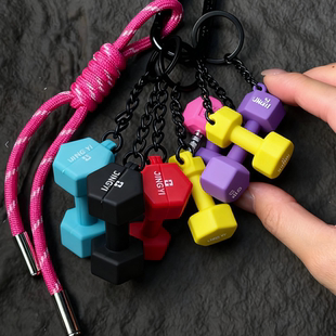 景一举重 哑铃壶铃水杯挂件硅胶钥匙扣创意举重文创