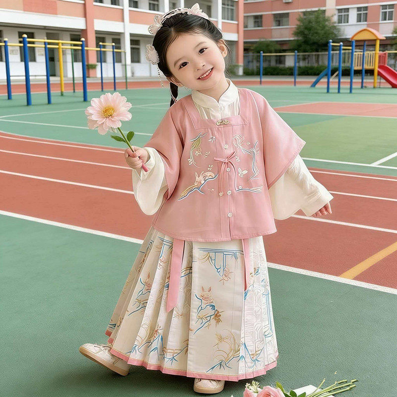 女童马面裙春夏薄款款明制汉服