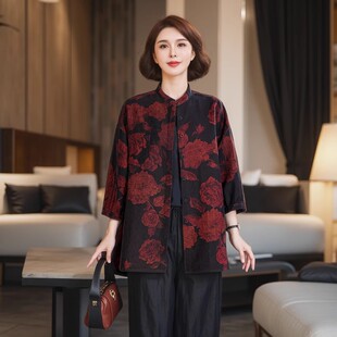 桑蚕丝真丝衬衫 香云纱上衣女高端品牌宽松胖妈妈装 大码 2025年新款