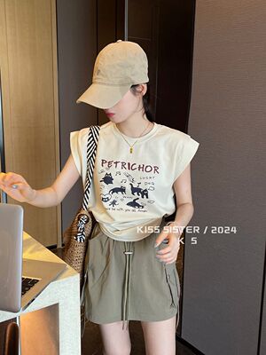印花宽松卡通设计感小众T恤