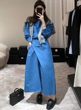 EASE正品女装 休闲大牌设计感春季新款带腰封调性气质衬衫连衣裙