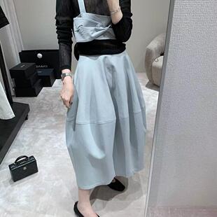 EASE正品女装 韩系气质超好看蝴蝶结小吊带+花苞半身裙两件套装潮