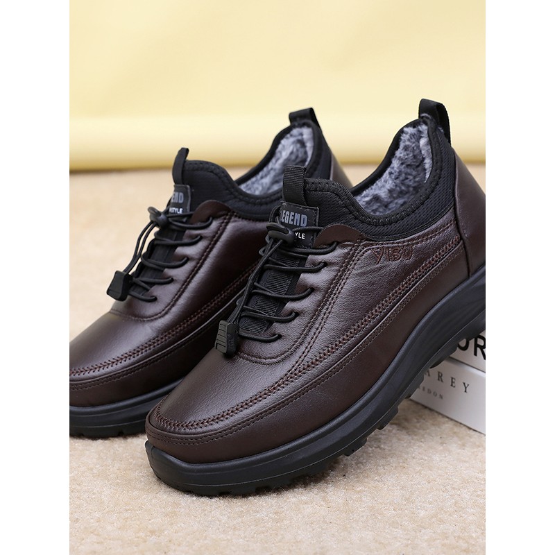 老北京布鞋冬季男棉鞋加绒加厚中老年人时尚轻便防滑爸爸休闲棉鞋