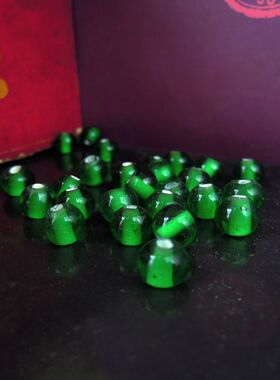 DIY 老料器 手工琉璃珠 绿色0.8cm~0.9cm左右 不规则散珠/粒