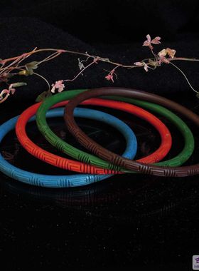 正宗老北京雕漆库存天然回纹手镯