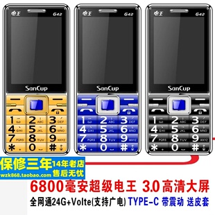 金国威C900乐天 全网通4G老人直板手机超长待机大声音语音王防摔