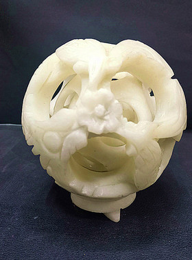 白玉石转心球路路通五层石球摆件书房办公室桌面装饰送朋友礼品