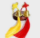 红黄中国结铜铃铛风铃挂件大中小号五黄二黑汽车饰品家居装 饰礼品