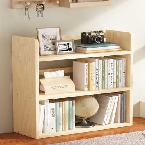 天然实木桌面小书架置物架无贴皮