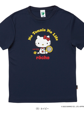 日本正品代购Roche罗氏三丽鸥凯蒂猫男女款网球服羽毛球服短袖T恤