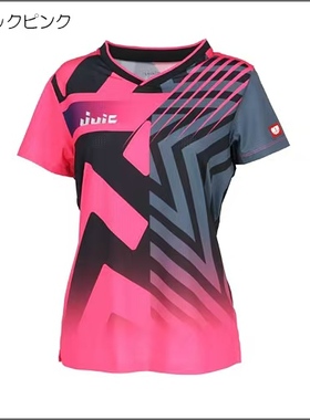 2024年JUIC新款日本正品女款运动衬衫乒乓球T恤短袖运动短袖V领