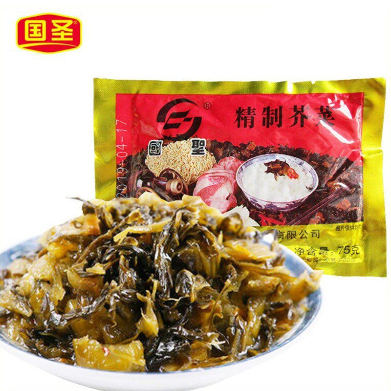 国圣精制芥菜30包X75g福建莆田特产酱菜酸菜腌咸菜泡菜榨菜香菜心