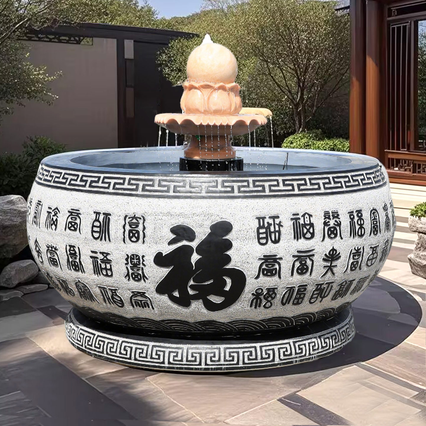 石雕鱼缸天然青石仿古石缸养鱼荷花盆庭院摆件门海整石雕刻水缸