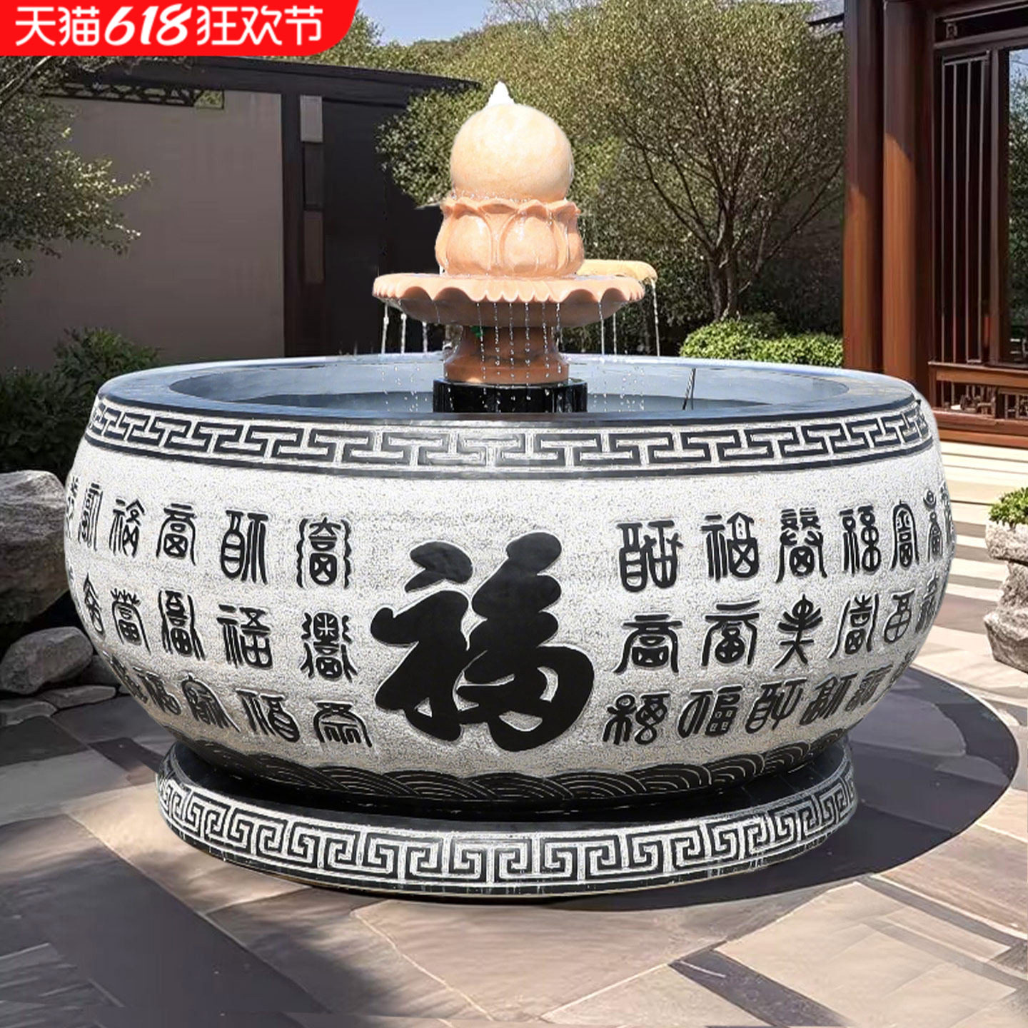 石雕鱼缸天然青石仿古石缸养鱼荷花盆庭院摆件门海整石雕刻水缸