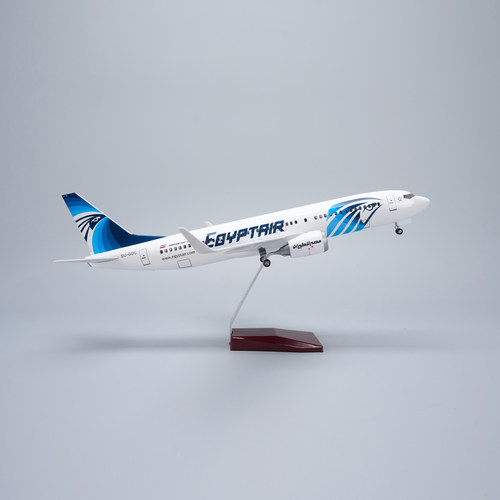 带灯仿真埃及航空737客机飞机模型民航波音礼物摆件男生EgyptAir