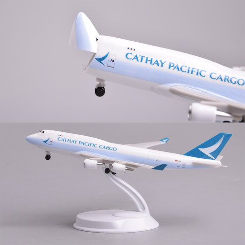20cm开舱门仿真国泰航空货运747货机飞机模型拼装摆件收藏航模