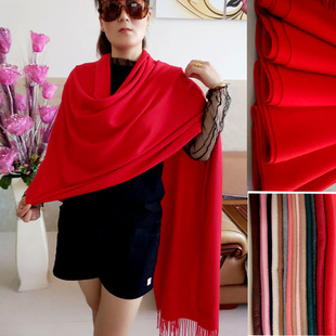 年会红围巾定制logo刺绣披肩脖活动礼品同学聚会仿羊绒中国红围巾