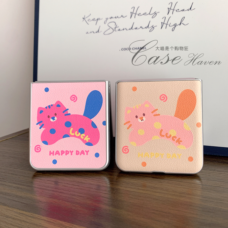 萌系波点小猫咪手机壳三星zflip6