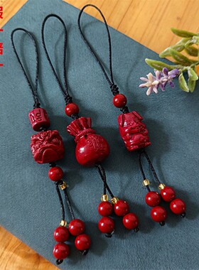 男女情侣朱砂手机链貔貅