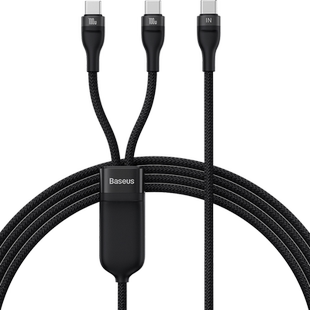 倍思双头Type-C数据线二合一PD100W充电线ctoc一拖二适用于mac苹果iPhone15promax/14/ipadpro华为笔记本平板